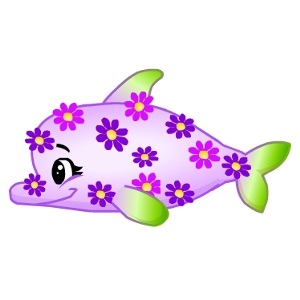 Cute Violet Floral Dolphin